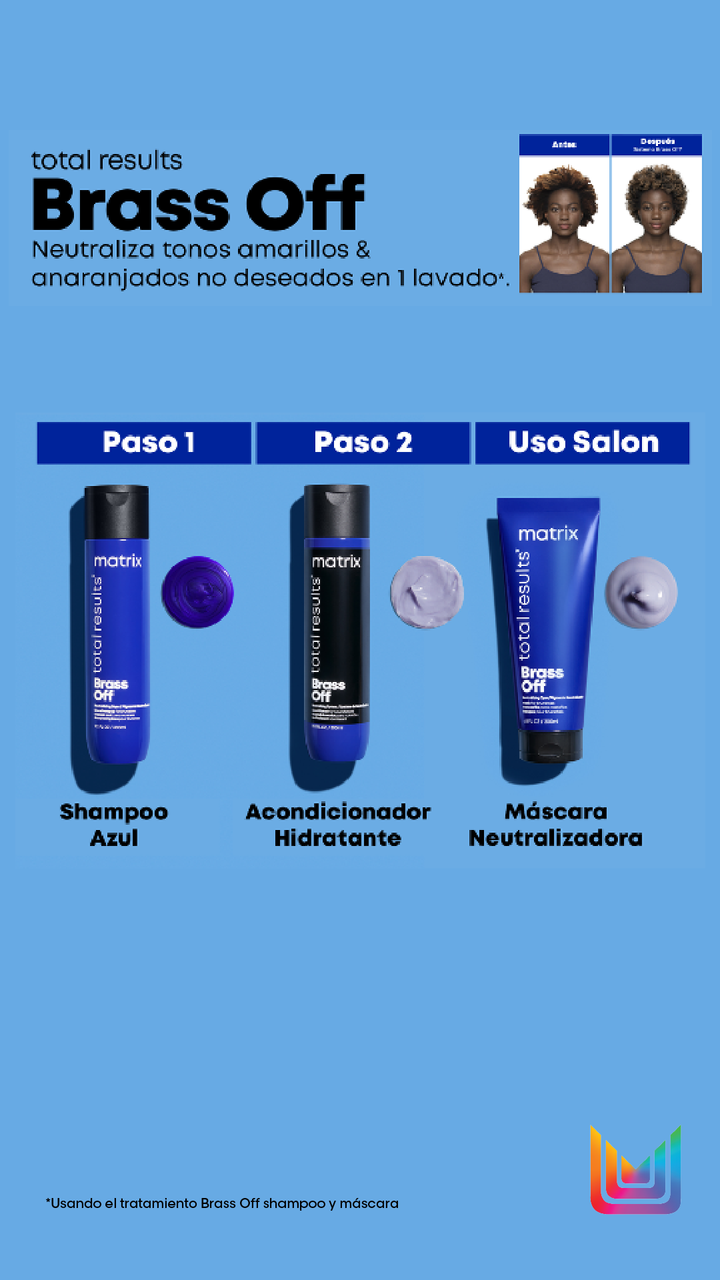 BRASS OFF, CUIDADO DEL COLOR, ACONDICIONADOR AZUL 300 ml