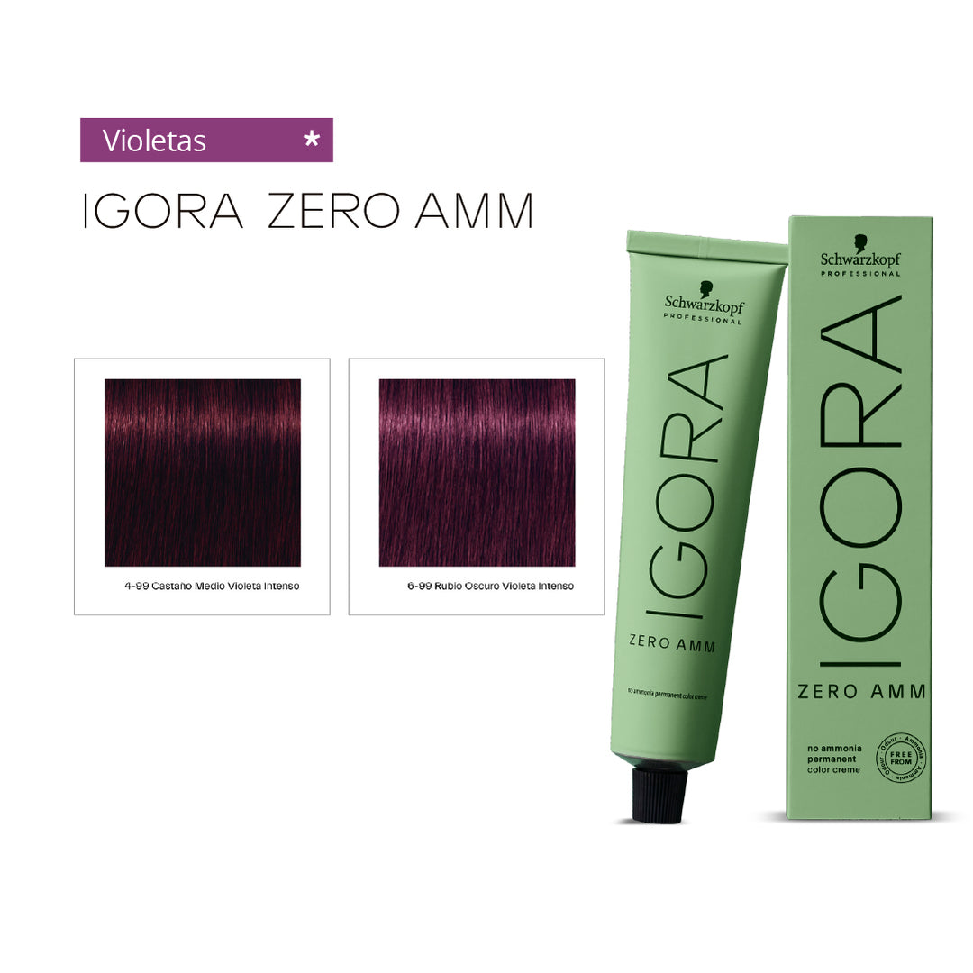 IGORA ZERO - VIOLETAS - Coloración Permanente SIN Amoníaco - 60ml