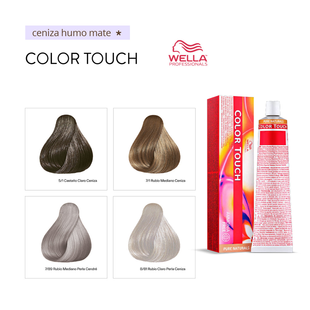 COLOR TOUCH - CENIZA, HUMO y MATE - Coloración Demi Permanente SIN Amoníaco - 60ml